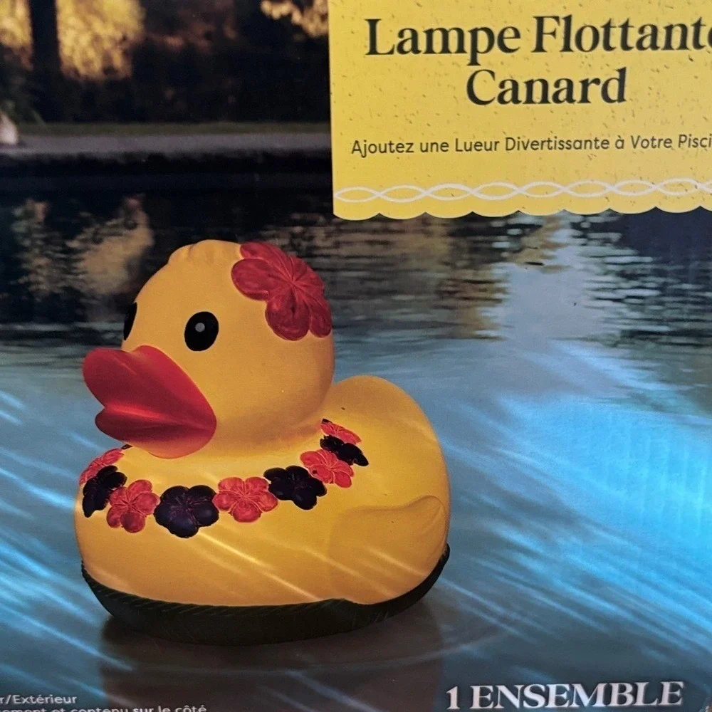 Ashland Jumbo Light Up Floating Hard Rubber Pool Duck w/ Lei (Hard to Find) NEW